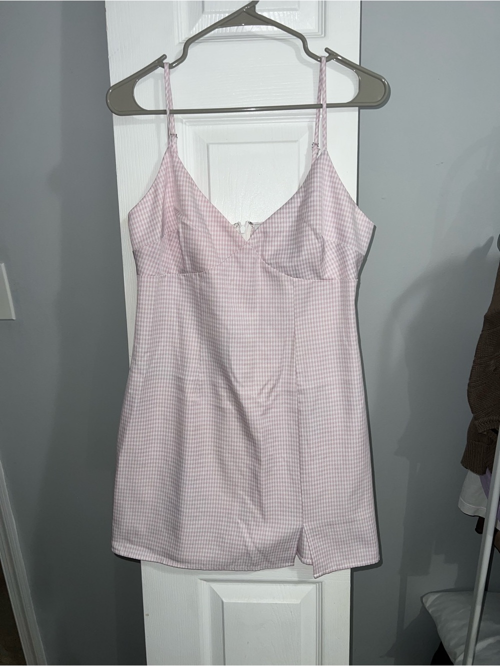 Abbeline Mini Dress Lilac Gingham Sweetheart Bustier Neckline Soft Girl Size L